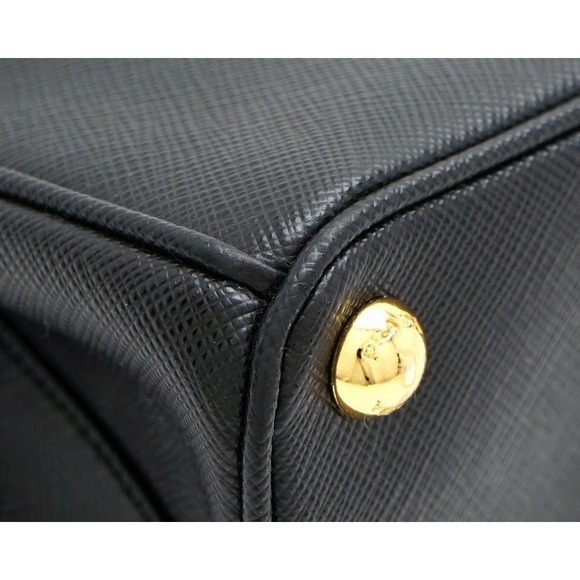 Prada Saffiano Lux Embossed Leather 2way Crossbody Shoulder Bag Black - Picture 3 of 9